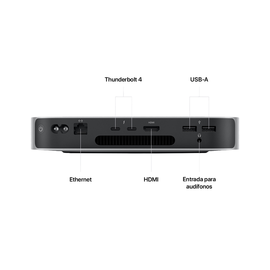 Mac Mini M2 - 8 CPU, 10 GPU, 8 GB, 512 GB - Plata | MacStation